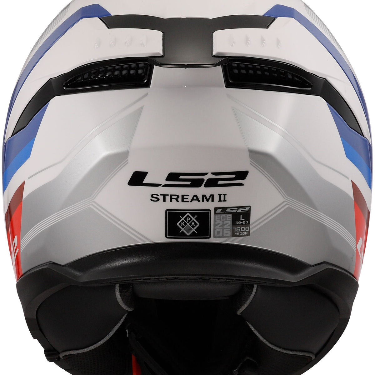 LS2 FF808 Stream II Vintage Wit/Blauw/Rood Integraalhelm ECE 22.06 – foto 3