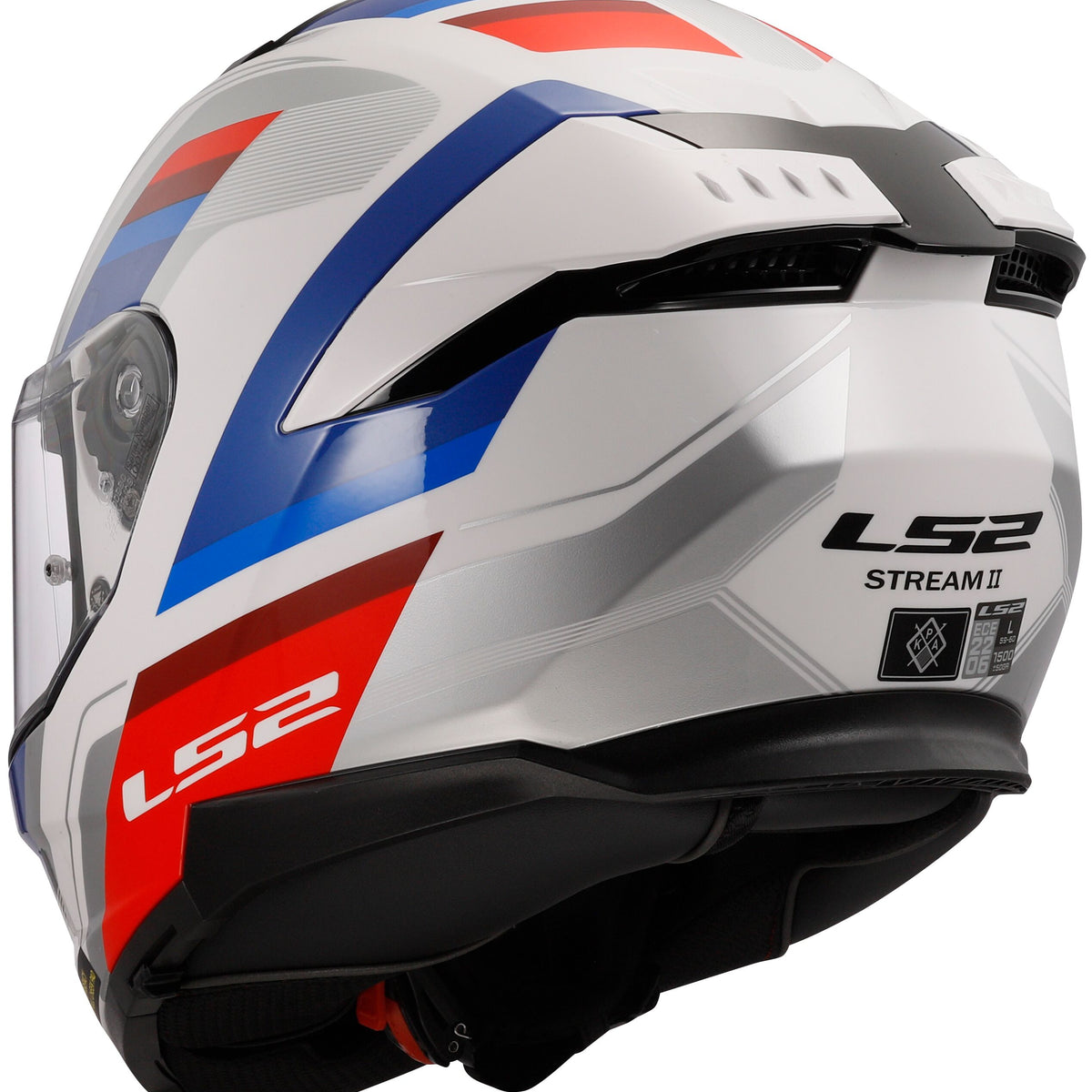 LS2 FF808 Stream II Vintage Wit/Blauw/Rood Integraalhelm ECE 22.06 – foto 4