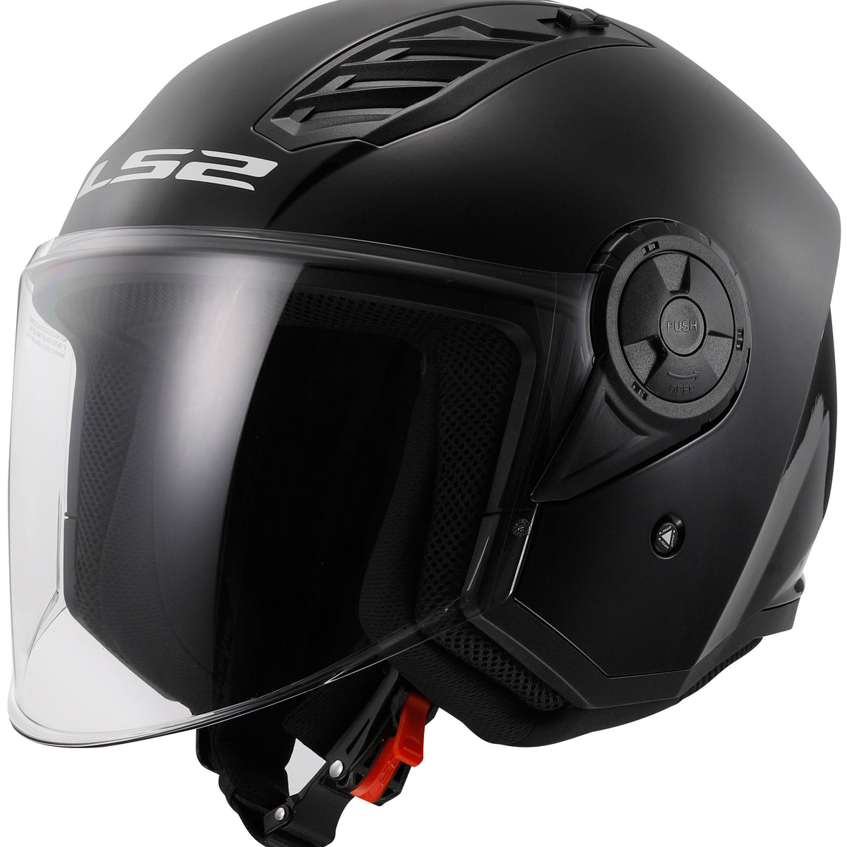 LS2 OF616 Airflow II Solid Zwart Jethelm ECE 22.06