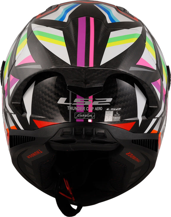 LS2 FF805 Thunder Carbon GP Aero Flash Zwart/Kleurrijk Integraalhelm ECE 22.06 – foto 4