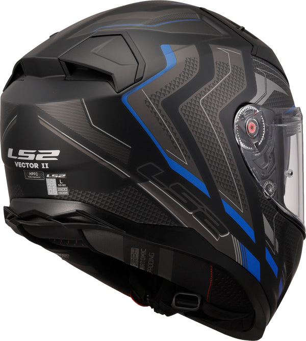 LS2 FF811 Vector II Alizer Schwarz/Blau Matt Integralhelm ECE 22.06