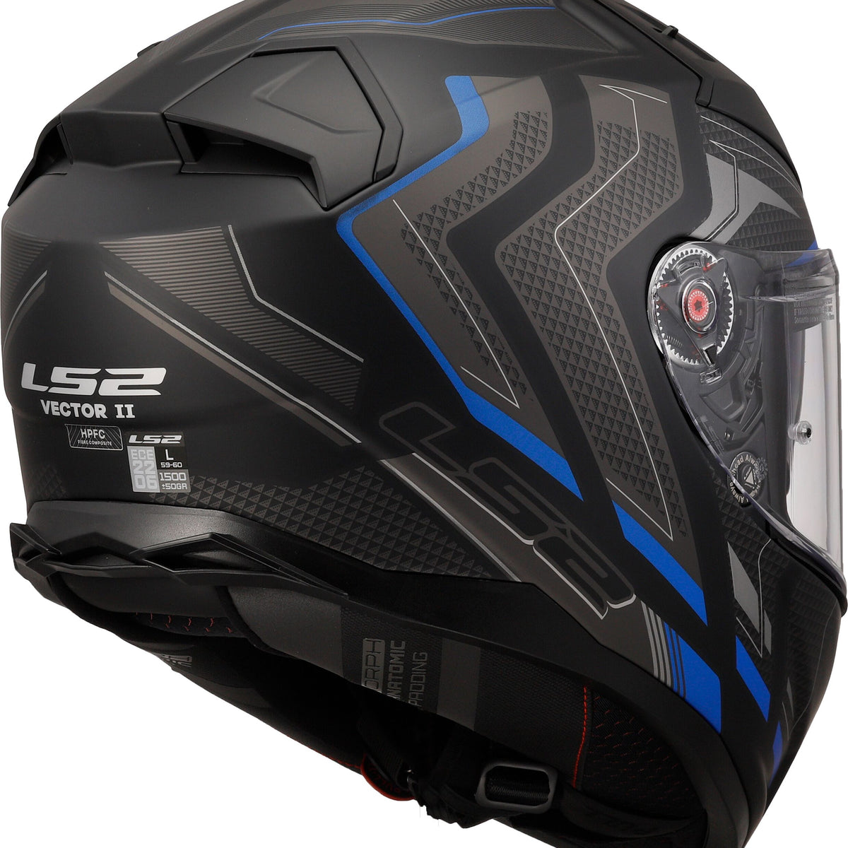 LS2 FF811 Vector II Alizer Zwart/Blauw Mat Integraalhelm ECE 22.06 – foto 5