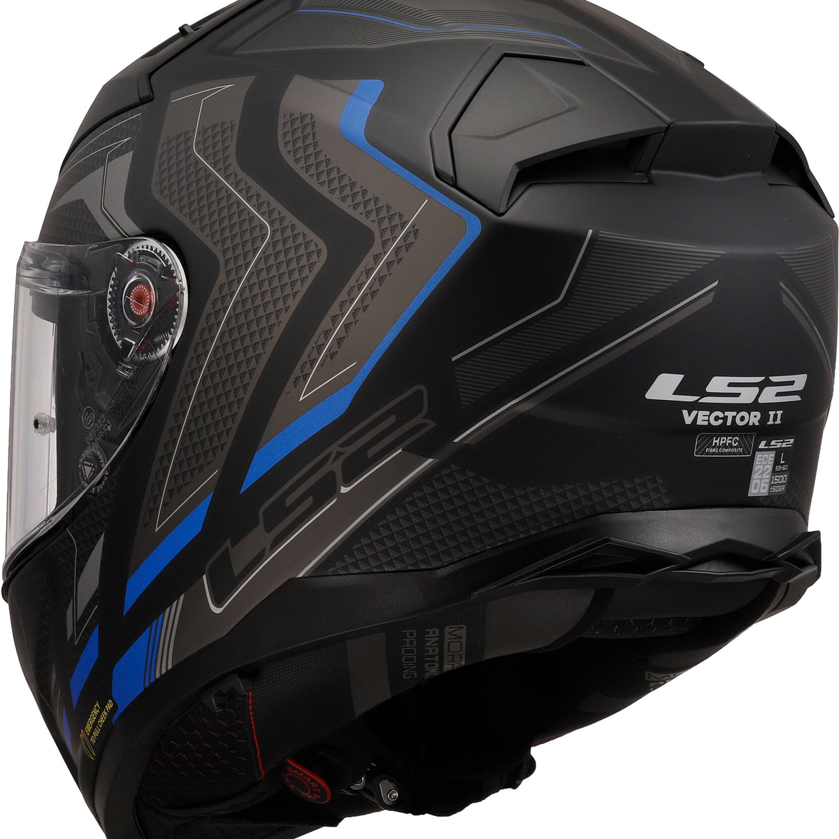 LS2 FF811 Vector II Alizer Zwart/Blauw Mat Integraalhelm ECE 22.06 – foto 6