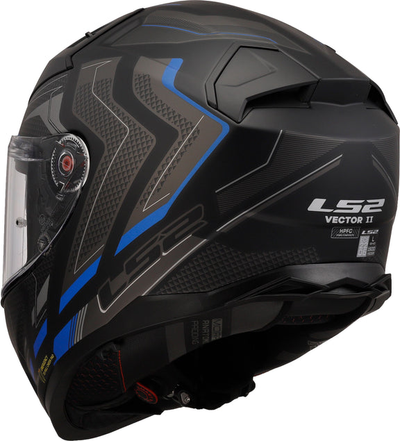 LS2 FF811 Vector II Alizer Zwart/Blauw Mat Integraalhelm ECE 22.06 – foto 6