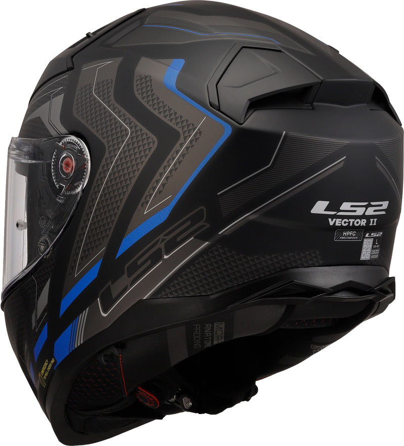 LS2 FF811 Vector II Alizer Zwart/Blauw Mat Integraalhelm ECE 22.06 – foto 6