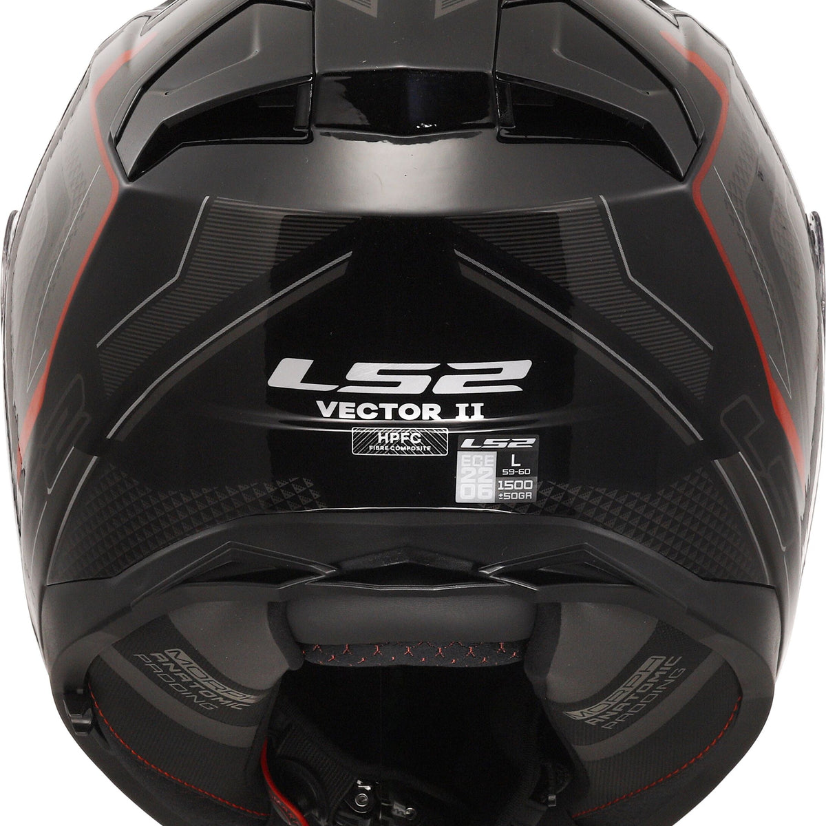 LS2 FF811 Vector II Alizer Zwart/Rood Integraalhelm ECE 22.06 – foto 5
