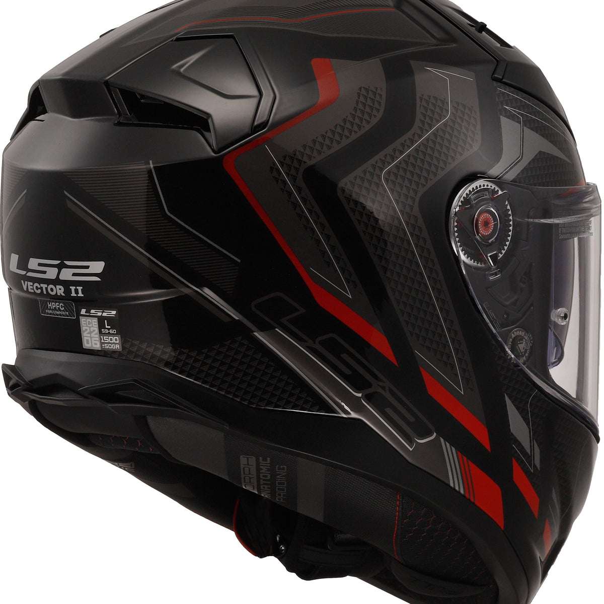 LS2 FF811 Vector II Alizer Zwart/Rood Integraalhelm ECE 22.06 – foto 6