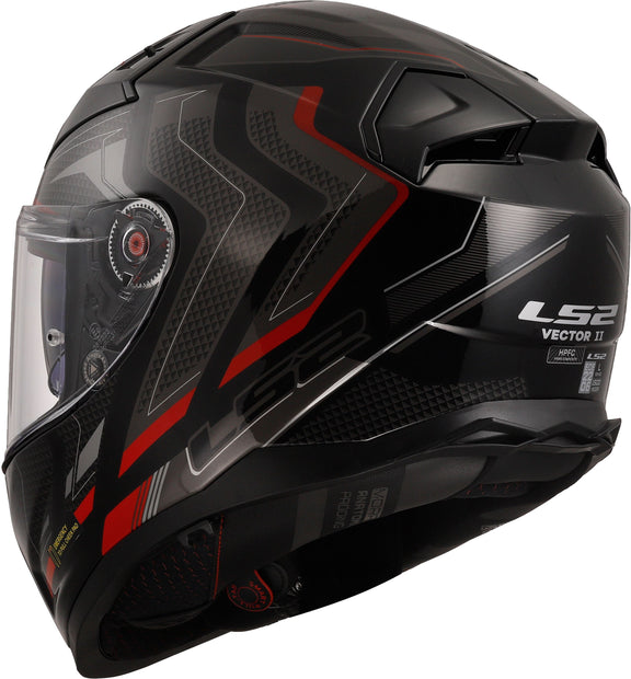 LS2 FF811 Vector II Alizer Zwart/Rood Integraalhelm ECE 22.06 – foto 7