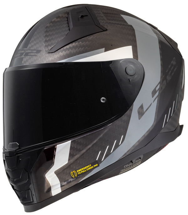 LS2 FF811 Vector II Carbon Grid Zwart/Grijs Mat Integraalhelm ECE 22.06