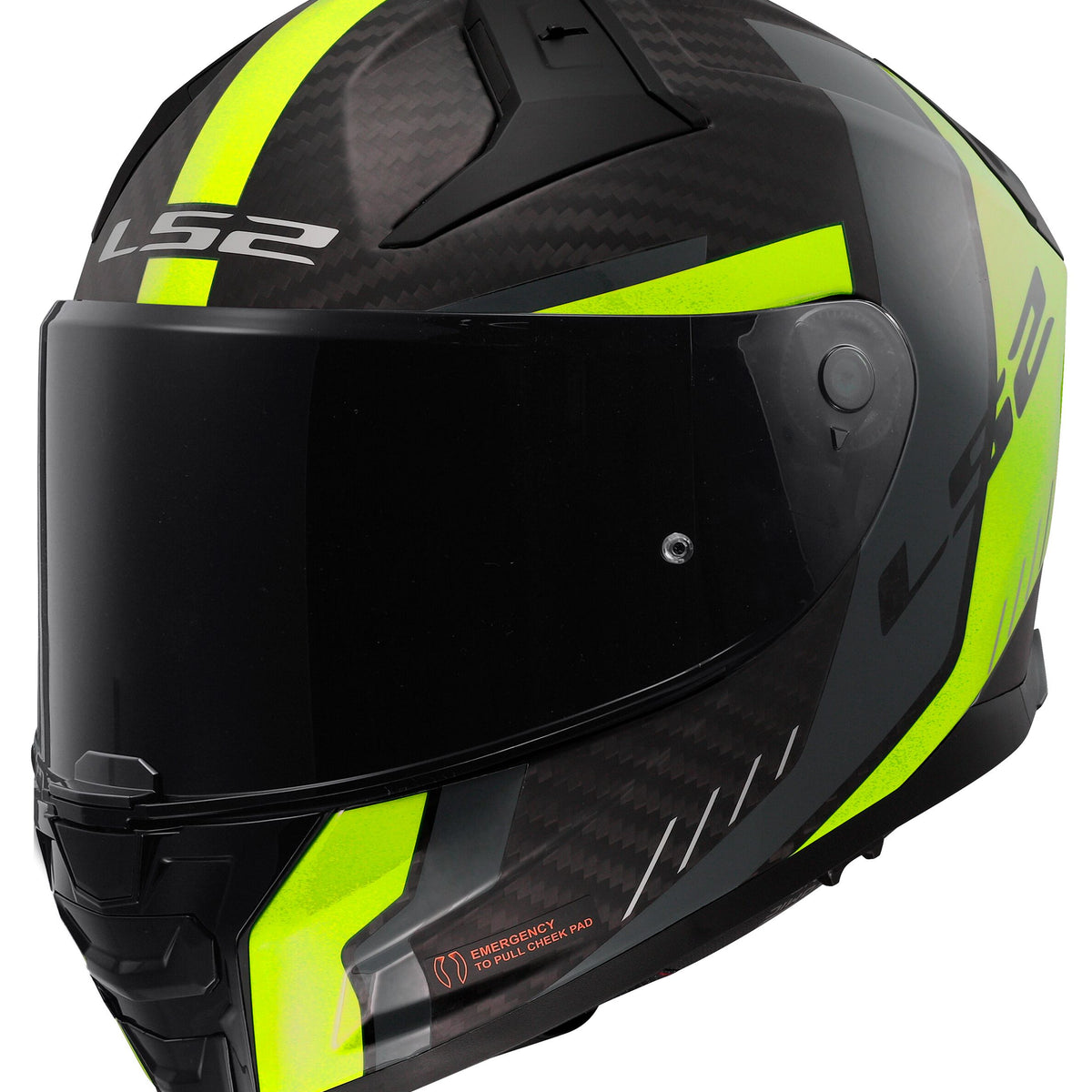 LS2 FF811 Vector II Carbon Grid Zwart/Neongeel Mat Integraalhelm ECE 22.06