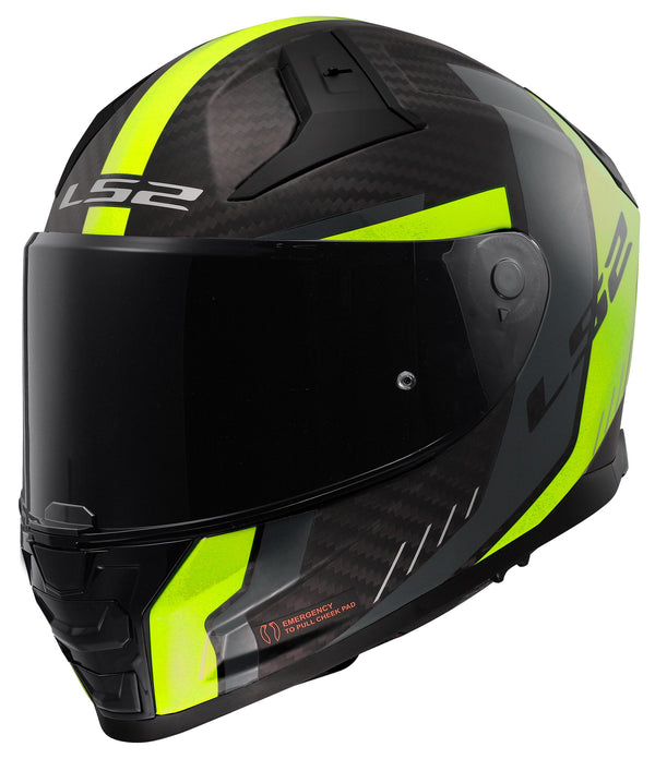 LS2 FF811 Vector II Carbon Grid Schwarz/Neongelb Matt Integralhelm ECE 22.06