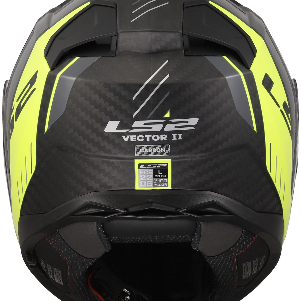 LS2 FF811 Vector II Carbon Grid Zwart/Neongeel Mat Integraalhelm ECE 22.06 – foto 3