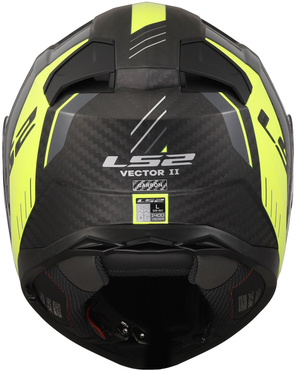 LS2 FF811 Vector II Carbon Grid Zwart/Neongeel Mat Integraalhelm ECE 22.06 – foto 3