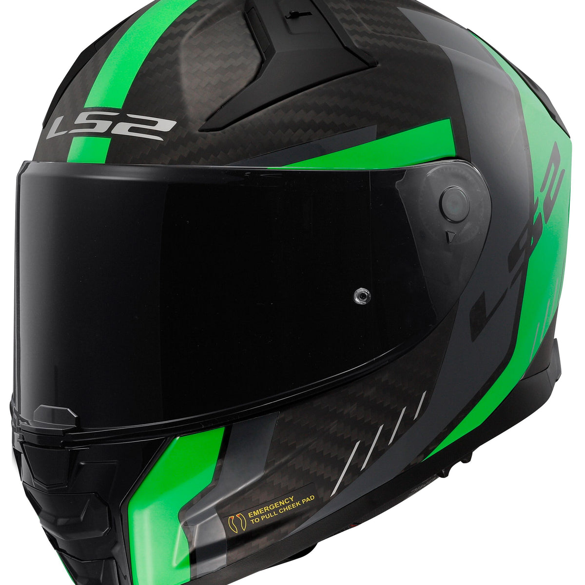 LS2 FF811 Vector II Carbon Grid Zwart/Groen Mat Integraalhelm ECE 22.06