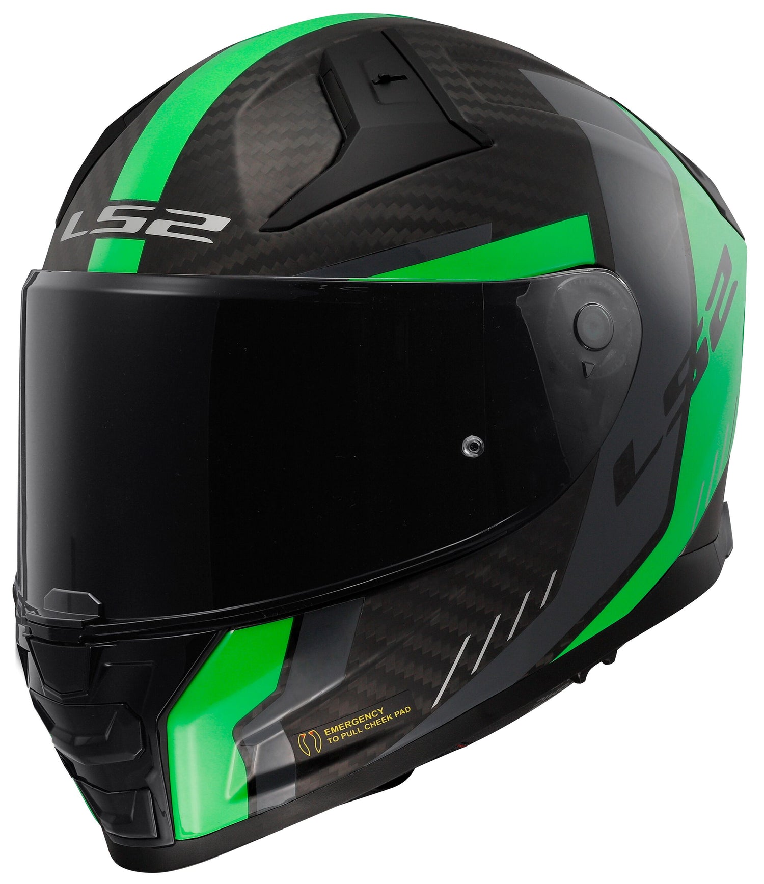 LS2 FF811 Vector II Carbon Grid Zwart/Groen Mat Integraalhelm ECE 22.06