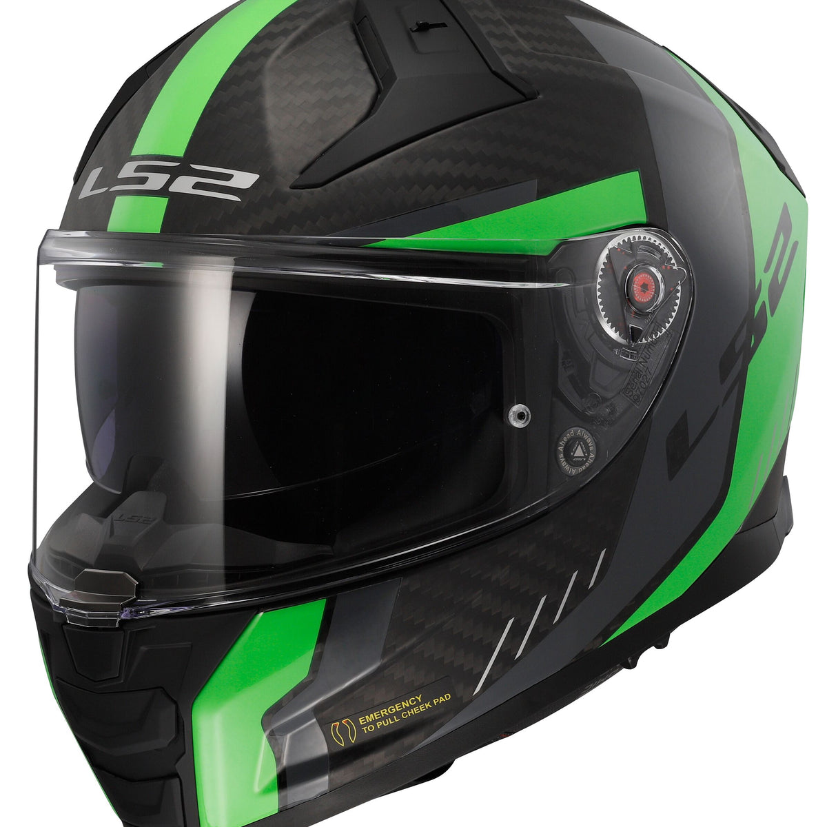 LS2 FF811 Vector II Carbon Grid Zwart/Groen Mat Integraalhelm ECE 22.06 – foto 2