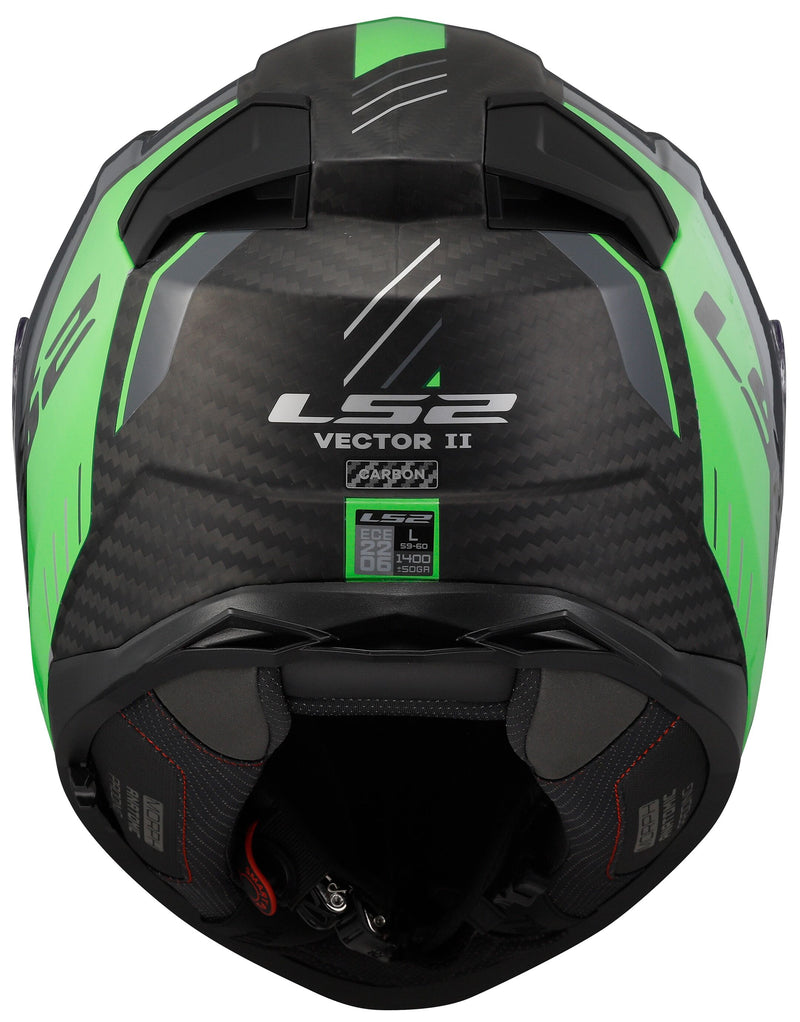 LS2 FF811 Vector II Carbon Grid Zwart/Groen Mat Integraalhelm ECE 22.06 – foto 4