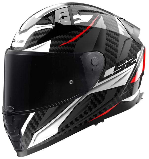 LS2 FF811 Vector II Carbon Savage Grijs/Wit/Rood Integraalhelm ECE 22.06