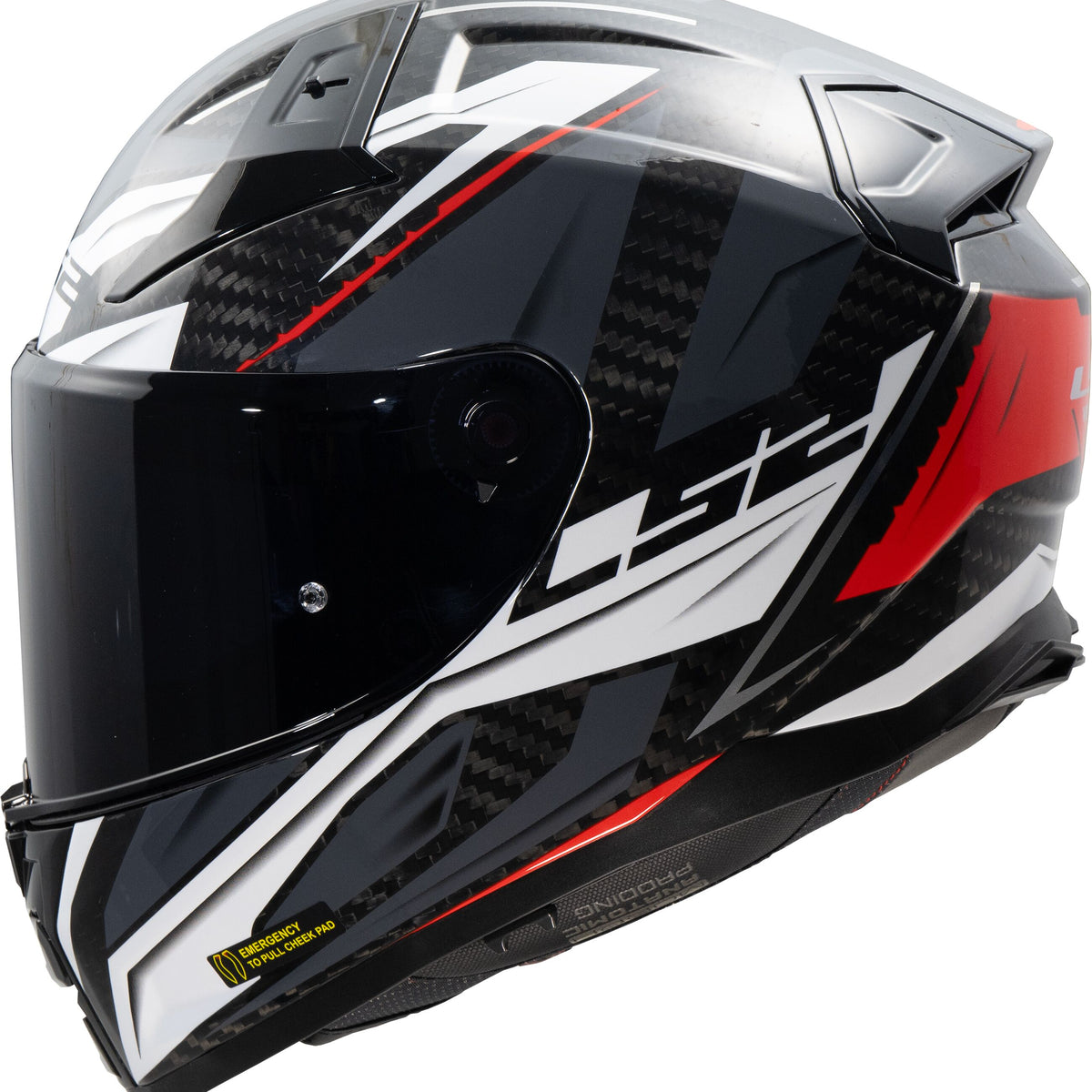 LS2 FF811 Vector II Carbon Savage Grijs/Wit/Rood Integraalhelm ECE 22.06 – foto 2