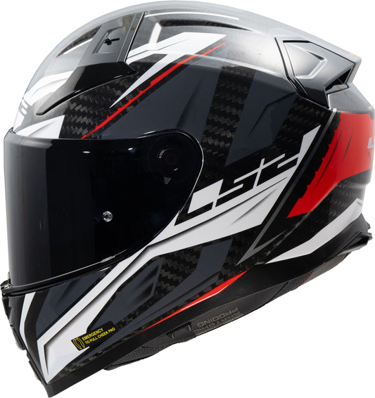 LS2 FF811 Vector II Carbon Savage Grijs/Wit/Rood Integraalhelm ECE 22.06 – foto 2