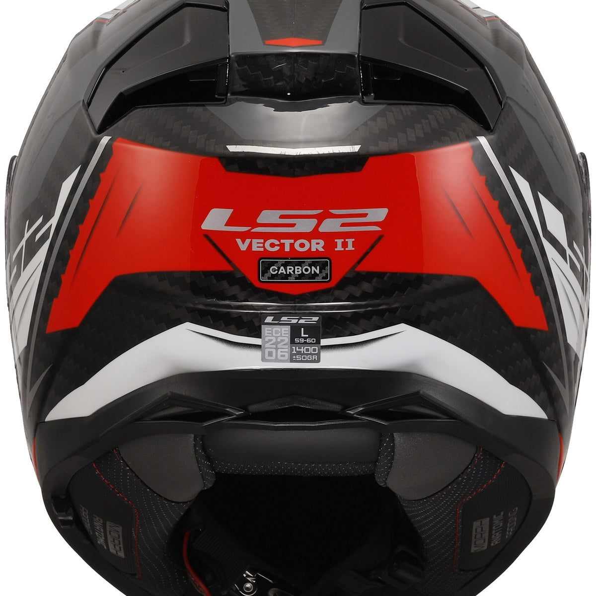 LS2 FF811 Vector II Carbon Savage Grijs/Wit/Rood Integraalhelm ECE 22.06 – foto 4