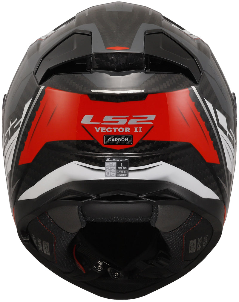 LS2 FF811 Vector II Carbon Savage Grijs/Wit/Rood Integraalhelm ECE 22.06 – foto 4
