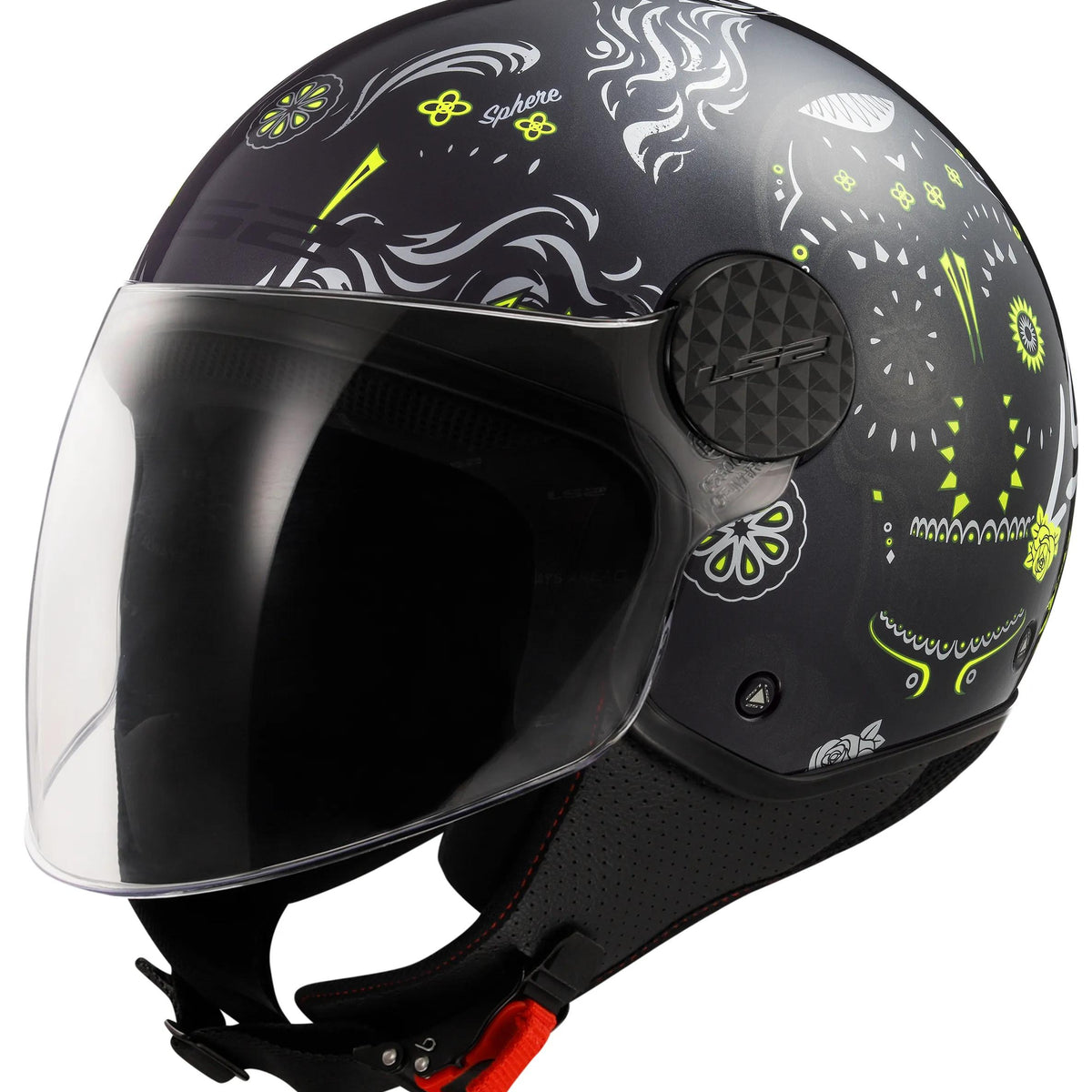 LS2 OF558 Sphere Lux II Maxca Zwart/Geel Jethelm ECE 22.06