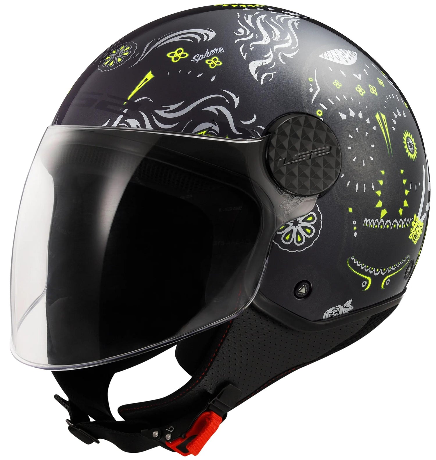 LS2 OF558 Sphere Lux II Maxca Zwart/Geel Jethelm ECE 22.06