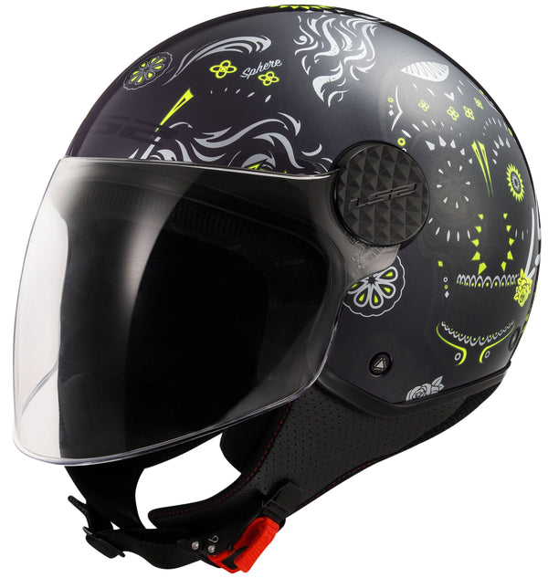 LS2 OF558 Sphere Lux II Maxca Schwarz/Neongelb Jethelm ECE 22.06