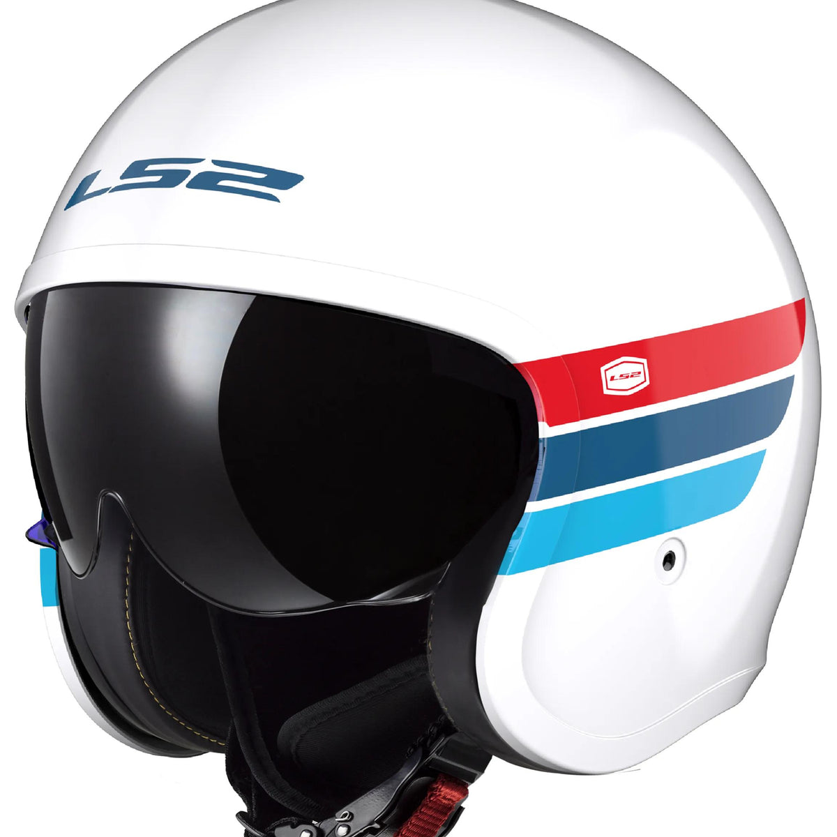 LS2 OF599 Spitfire II Retro Wit/Blauw/Rood Jethelm ECE 22.06
