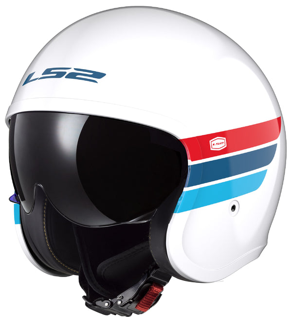 LS2 OF599 Spitfire II Retro Weiß/Rot/Blau Jethelm ECE 22.06