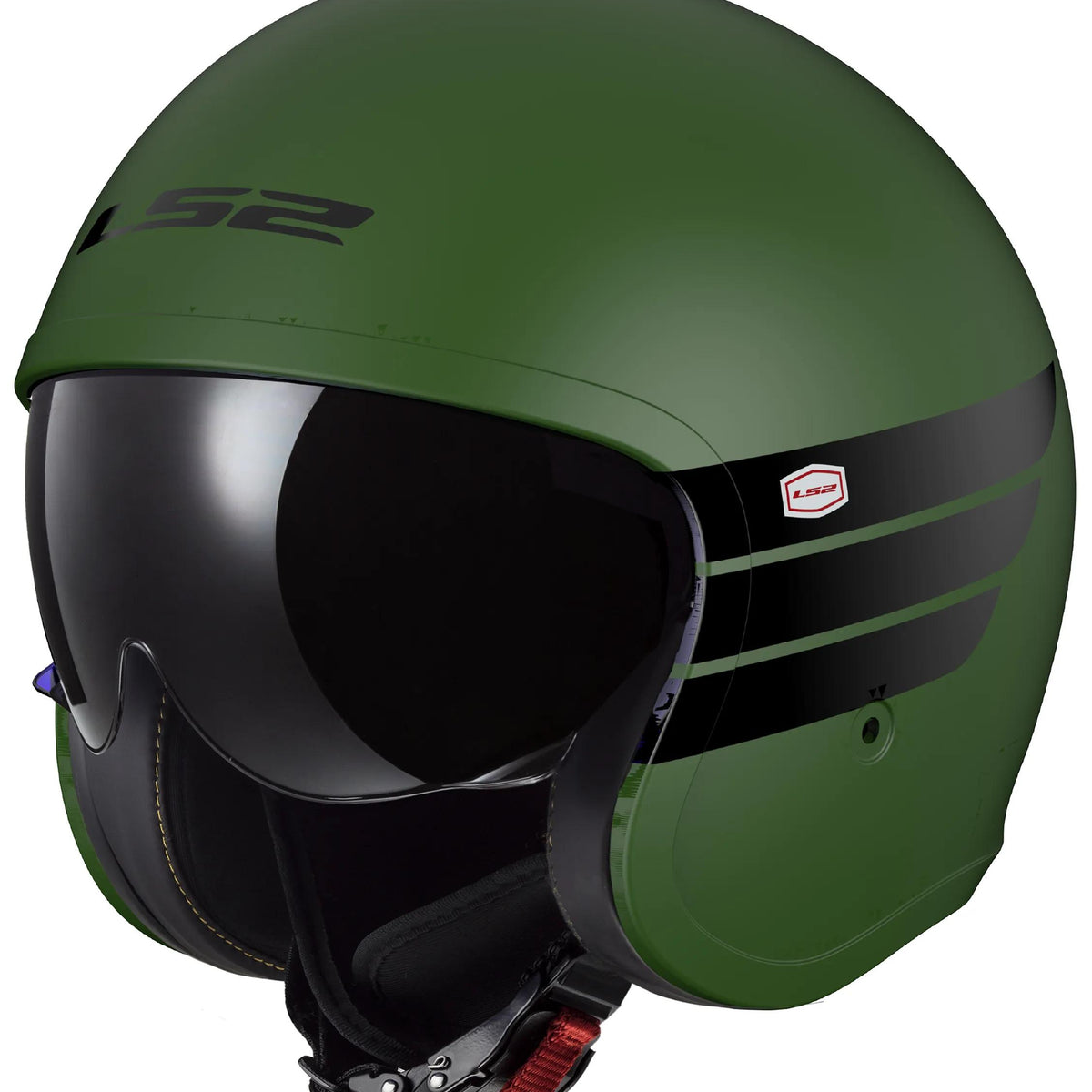 LS2 OF599 Spitfire II Retro Groen Jethelm ECE 22.06