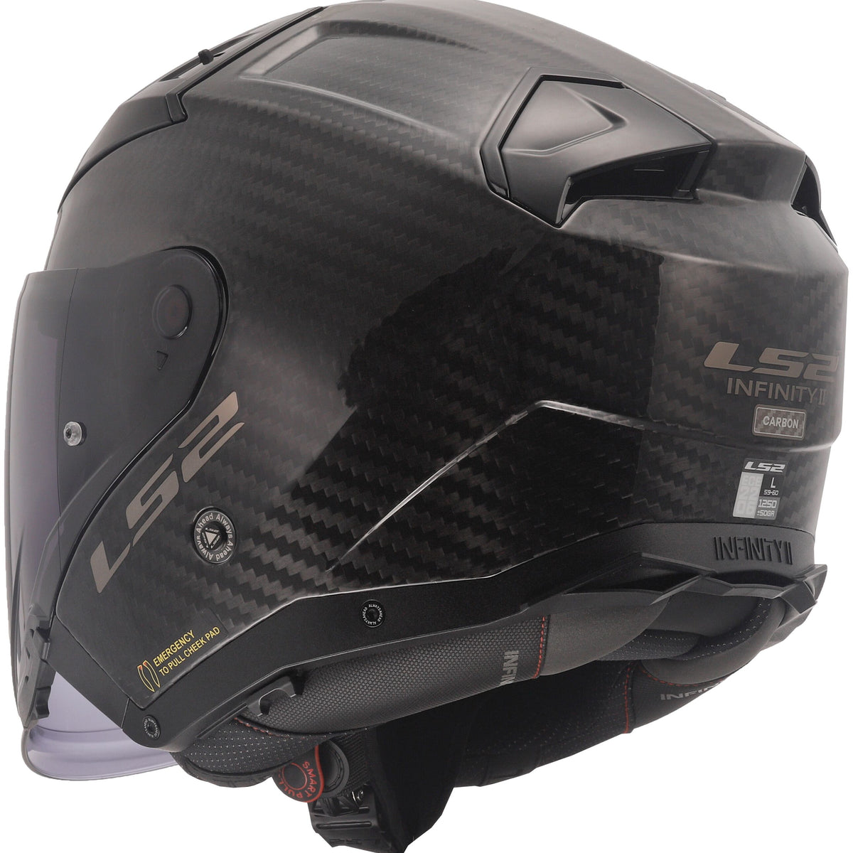 LS2 OF603 Infinity II Carbon Solid Mat Carbon Jethelm ECE 22.06 – foto 6