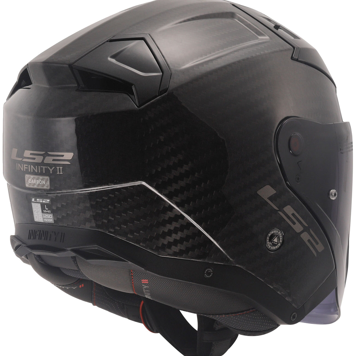 LS2 OF603 Infinity II Carbon Solid Mat Carbon Jethelm ECE 22.06 – foto 7