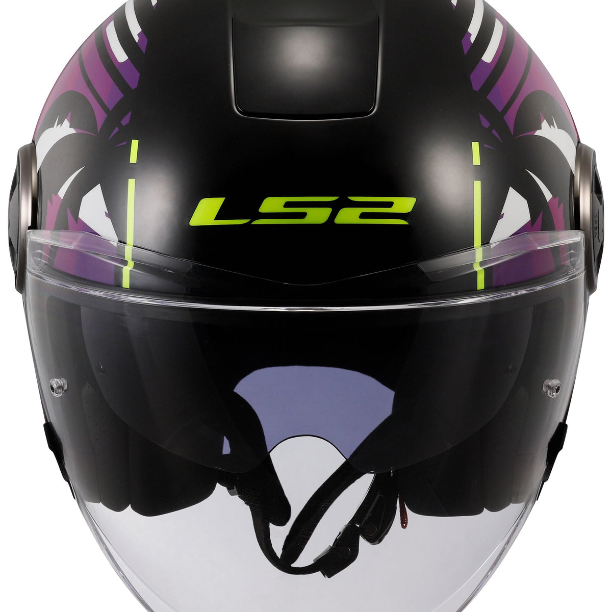 LS2 OF620 Classy Palm Zwart Jethelm ECE 22.06