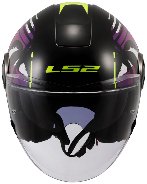 LS2 OF620 Classy Palm Zwart Jethelm ECE 22.06