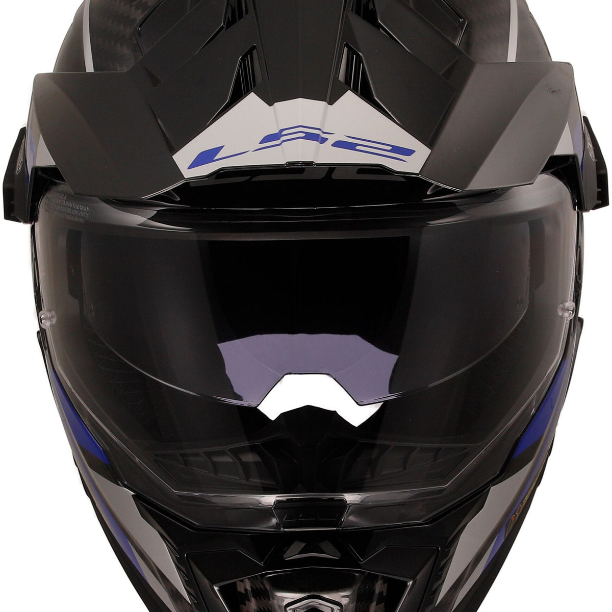 LS2 MX701 Explorer Carbon Adventure Zwart/Blauw Adventurehelm ECE 22.06