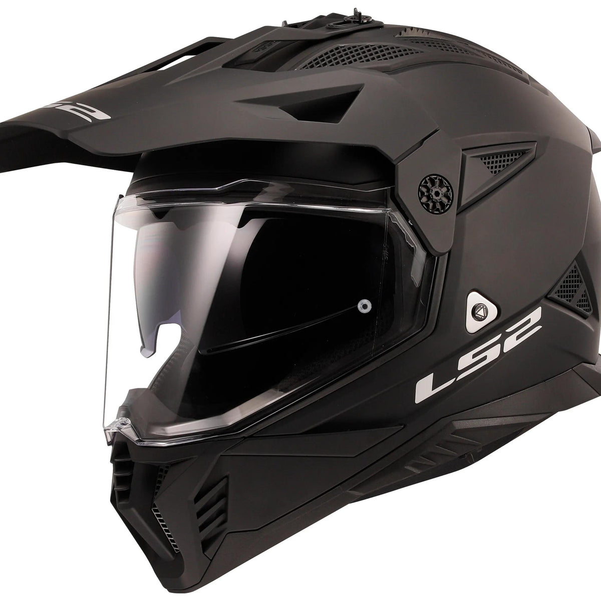 LS2 MX702 Pioneer II Solid Mat Zwart Endurohelm ECE 22.06