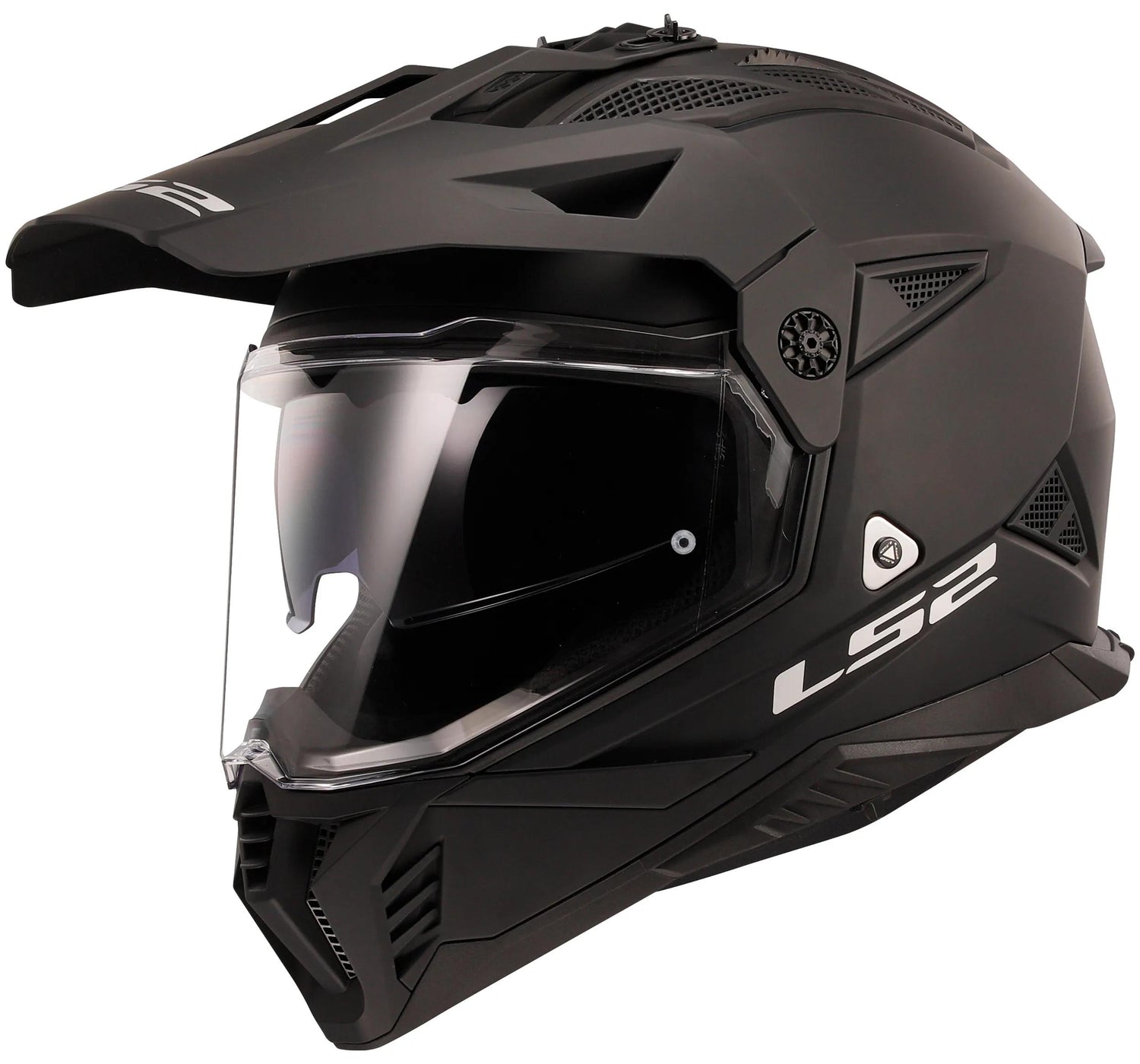 LS2 MX702 Pioneer II Solid Mat Zwart Endurohelm ECE 22.06