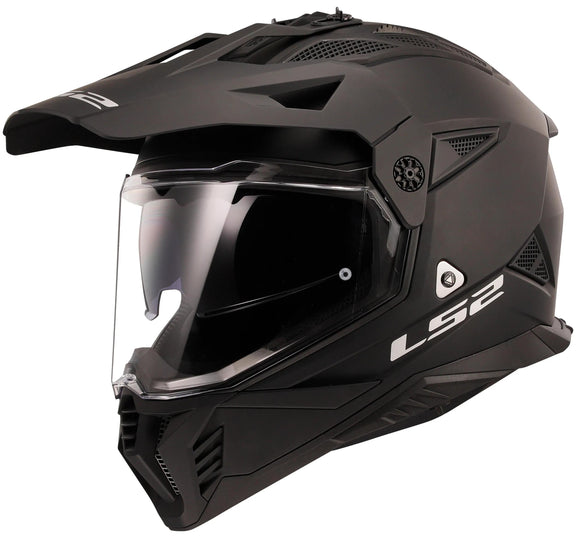 LS2 MX702 Pioneer II Solid Mat Zwart Endurohelm ECE 22.06