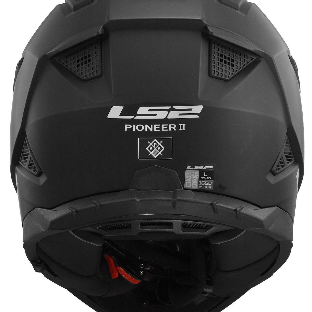LS2 MX702 Pioneer II Solid Mat Zwart Adventurehelm ECE 22.06 – foto 2