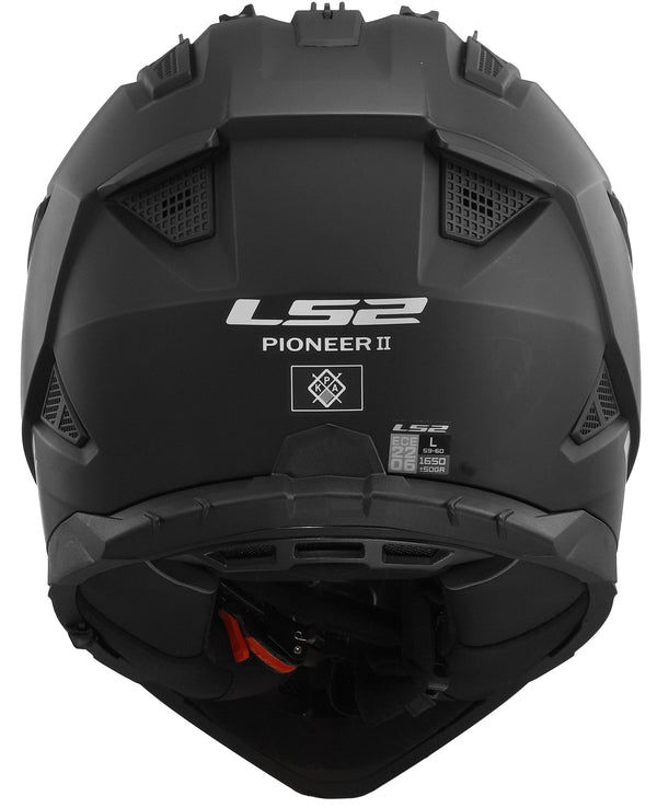 LS2 MX702 Pioneer II Solid Mat Zwart Adventurehelm ECE 22.06
