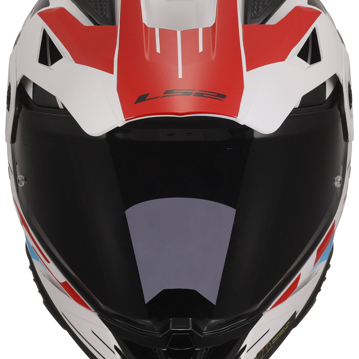 LS2 MX702 Pioneer II Namib Wit/Blauw/Rood Adventurehelm ECE 22.06