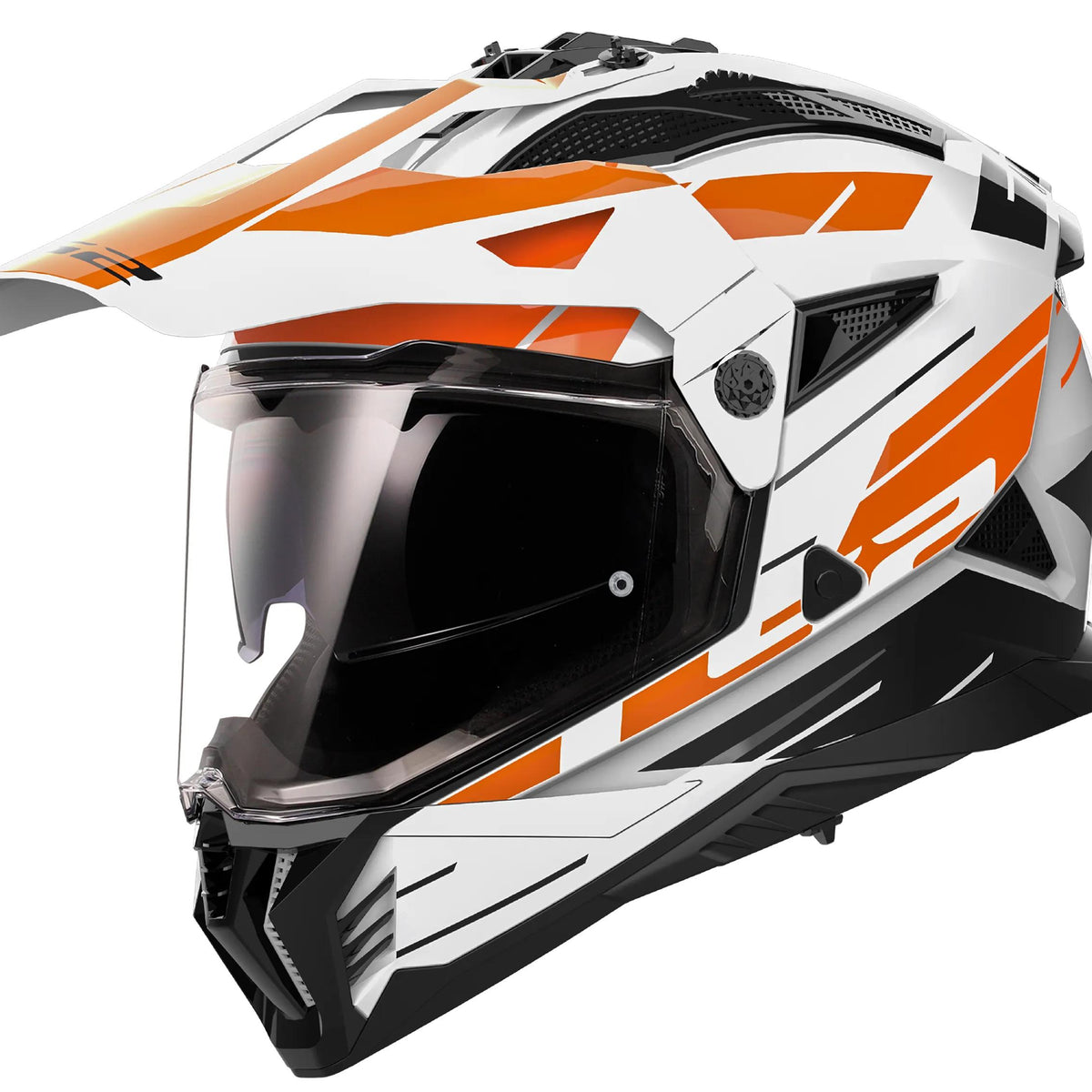 LS2 MX702 Pioneer II Namib Wit/Oranje Endurohelm ECE 22.06