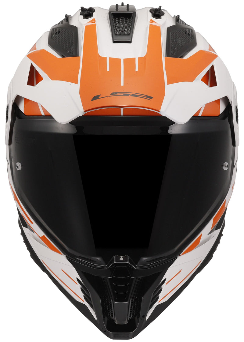 LS2 MX702 Pioneer II Namib Wit/Oranje Adventurehelm ECE 22.06
