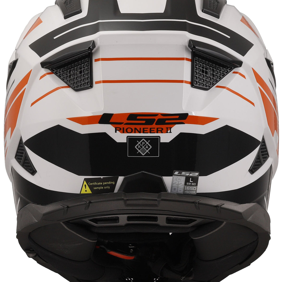 LS2 MX702 Pioneer II Namib Wit/Oranje Adventurehelm ECE 22.06 – foto 2