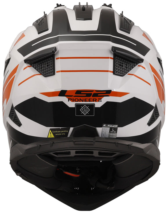 LS2 MX702 Pioneer II Namib Wit/Oranje Adventurehelm ECE 22.06 – foto 2