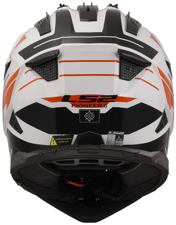 LS2 MX702 Pioneer II Namib Wit/Oranje Adventurehelm ECE 22.06