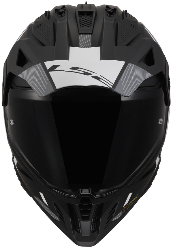 LS2 MX702 Pioneer II Hill Zwart/Wit Mat Adventurehelm ECE 22.06