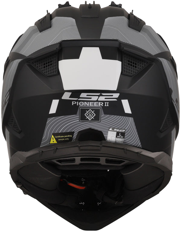 LS2 MX702 Pioneer II Hill Zwart/Wit Mat Adventurehelm ECE 22.06